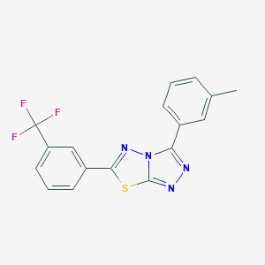 molecular formula C17H11F3N4S B286874 3-(3-Methylphenyl)-6-[3-(trifluoromethyl)phenyl][1,2,4]triazolo[3,4-b][1,3,4]thiadiazole 