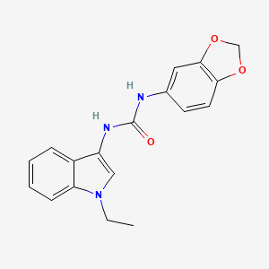molecular formula C18H17N3O3 B2868744 1-(苯并[d][1,3]二氧杂环-5-基)-3-(1-乙基-1H-吲哚-3-基)脲 CAS No. 899990-99-9