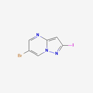 molecular formula C6H3BrIN3 B2868749 6-溴-2-碘吡唑并[1,5-a]嘧啶 CAS No. 1934625-94-1