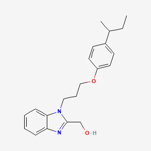 molecular formula C21H26N2O2 B2868754 (1-{3-[4-(Methylpropyl)phenoxy]propyl}benzimidazol-2-yl)methan-1-ol CAS No. 912914-49-9