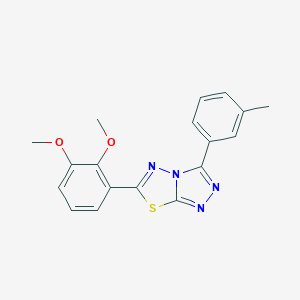 molecular formula C18H16N4O2S B286876 6-(2,3-Dimethoxyphenyl)-3-(3-methylphenyl)[1,2,4]triazolo[3,4-b][1,3,4]thiadiazole 