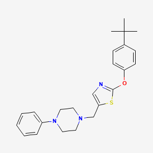 molecular formula C24H29N3OS B2868772 1-({2-[4-(Tert-butyl)phenoxy]-1,3-thiazol-5-yl}methyl)-4-phenylpiperazine CAS No. 439097-07-1