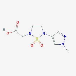 molecular formula C8H12N4O4S B2868776 2-[5-(1-Methylpyrazol-4-yl)-1,1-dioxo-1,2,5-thiadiazolidin-2-yl]acetic acid CAS No. 2305256-08-8
