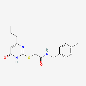 molecular formula C17H21N3O2S B2868777 N-(4-methylbenzyl)-2-((6-oxo-4-propyl-1,6-dihydropyrimidin-2-yl)thio)acetamide CAS No. 756847-82-2