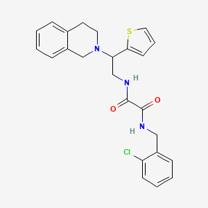 molecular formula C24H24ClN3O2S B2868778 N1-(2-chlorobenzyl)-N2-(2-(3,4-dihydroisoquinolin-2(1H)-yl)-2-(thiophen-2-yl)ethyl)oxalamide CAS No. 904278-89-3
