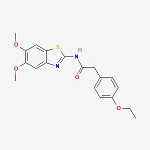 molecular formula C19H20N2O4S B2868779 N-(5,6-dimethoxy-1,3-benzothiazol-2-yl)-2-(4-ethoxyphenyl)acetamide CAS No. 923442-39-1