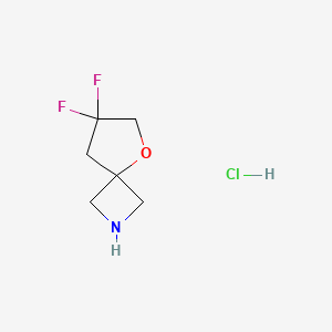 molecular formula C6H10ClF2NO B2868780 7,7-Difluoro-5-oxa-2-aza-spiro[3.4]octane hcl CAS No. 2177267-06-8