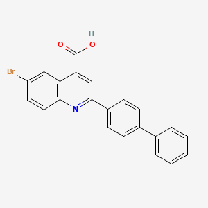 molecular formula C22H14BrNO2 B2868781 6-bromo-2-(4-phenylphenyl)quinoline-4-carboxylic Acid CAS No. 627907-08-8