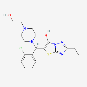 molecular formula C19H24ClN5O2S B2868782 5-((2-Chlorophenyl)(4-(2-hydroxyethyl)piperazin-1-yl)methyl)-2-ethylthiazolo[3,2-b][1,2,4]triazol-6-ol CAS No. 887219-61-6