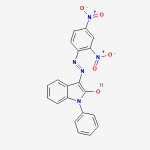 molecular formula C20H13N5O5 B2868787 1-苯基-1H-吲哚-2,3-二酮 3-[N-(2,4-二硝基苯基)腙] CAS No. 303984-78-3