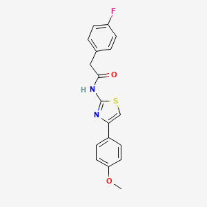 molecular formula C18H15FN2O2S B2868789 2-(4-fluorophenyl)-N-[4-(4-methoxyphenyl)-1,3-thiazol-2-yl]acetamide CAS No. 871662-93-0
