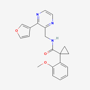 molecular formula C20H19N3O3 B2868790 N-((3-(呋喃-3-基)吡嗪-2-基)甲基)-1-(2-甲氧基苯基)环丙烷甲酰胺 CAS No. 2034501-14-7
