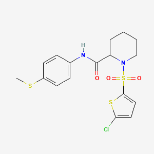 molecular formula C17H19ClN2O3S3 B2868791 1-((5-chlorothiophen-2-yl)sulfonyl)-N-(4-(methylthio)phenyl)piperidine-2-carboxamide CAS No. 1049883-75-1