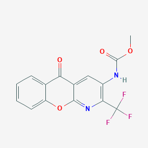 molecular formula C15H9F3N2O4 B2868792 methyl N-[5-oxo-2-(trifluoromethyl)-5H-chromeno[2,3-b]pyridin-3-yl]carbamate CAS No. 303995-25-7