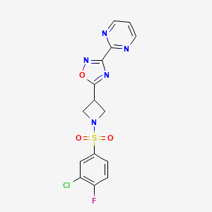 5-(1-((3-Chloro-4-fluorophenyl)sulfonyl)azetidin-3-yl)-3-(pyrimidin-2-yl)-1,2,4-oxadiazole