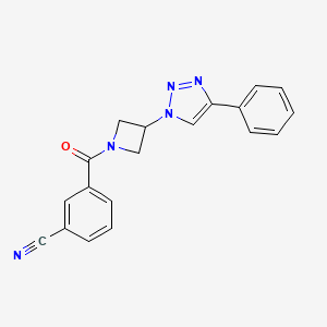 molecular formula C19H15N5O B2868796 3-(3-(4-phenyl-1H-1,2,3-triazol-1-yl)azetidine-1-carbonyl)benzonitrile CAS No. 2034310-94-4
