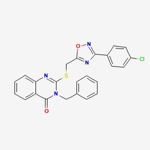 molecular formula C24H17ClN4O2S B2868797 3-benzyl-2-(((3-(4-chlorophenyl)-1,2,4-oxadiazol-5-yl)methyl)thio)quinazolin-4(3H)-one CAS No. 2034575-90-9