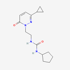 molecular formula C15H22N4O2 B2868806 1-cyclopentyl-3-(2-(3-cyclopropyl-6-oxopyridazin-1(6H)-yl)ethyl)urea CAS No. 2097922-91-1