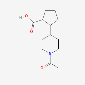 molecular formula C14H21NO3 B2868809 2-(1-Prop-2-enoylpiperidin-4-yl)cyclopentane-1-carboxylic acid CAS No. 2567504-38-3