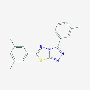 molecular formula C18H16N4S B286881 6-(3,5-Dimethylphenyl)-3-(3-methylphenyl)[1,2,4]triazolo[3,4-b][1,3,4]thiadiazole 