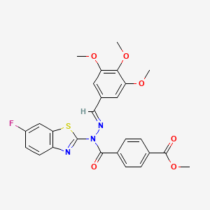 molecular formula C26H22FN3O6S B2868814 (E)-methyl 4-(1-(6-fluorobenzo[d]thiazol-2-yl)-2-(3,4,5-trimethoxybenzylidene)hydrazinecarbonyl)benzoate CAS No. 1006977-31-6
