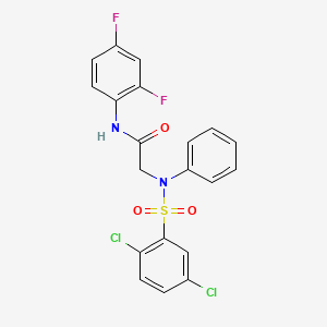 molecular formula C20H14Cl2F2N2O3S B2868815 2-{[(2,5-dichlorophenyl)sulfonyl]anilino}-N-(2,4-difluorophenyl)acetamide CAS No. 339103-14-9