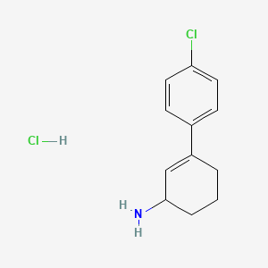 molecular formula C12H15Cl2N B2868821 4'-Chloro-3,4,5,6-tetrahydro-[1,1'-biphenyl]-3-amine hydrochloride CAS No. 2126162-35-2