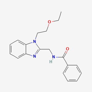 molecular formula C19H21N3O2 B2868823 N-{[1-(2-乙氧基乙基)苯并咪唑-2-基]甲基}苯甲酰胺 CAS No. 890643-86-4