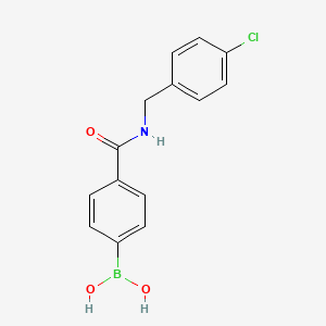molecular formula C14H13BClNO3 B2868827 B-[4-[[[(4-氯苯基)甲基]氨基]羰基]苯基]硼酸 CAS No. 874287-96-4