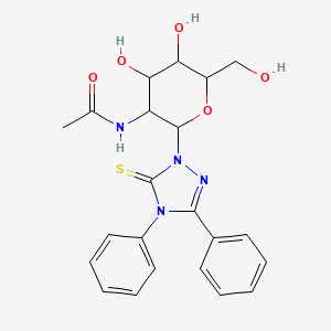 molecular formula C22H24N4O5S B2868831 2-[2-(acetylamino)-2-deoxyhexopyranosyl]-4,5-diphenyl-2,4-dihydro-3H-1,2,4-triazole-3-thione CAS No. 1191420-95-7