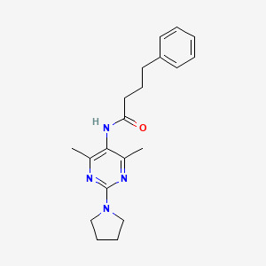 N-(4,6-dimethyl-2-(pyrrolidin-1-yl)pyrimidin-5-yl)-4-phenylbutanamide