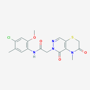 molecular formula C17H17ClN4O4S B2868837 N-[4-(3-{[(3,4-dimethylphenyl)amino]sulfonyl}-4-methoxyphenyl)-3-ethylisoxazol-5-yl]acetamide CAS No. 1251585-32-6