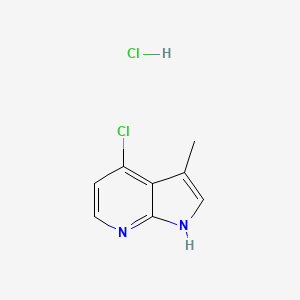 molecular formula C8H8Cl2N2 B2868840 4-chloro-3-methyl-1H-pyrrolo[2,3-b]pyridine hydrochloride CAS No. 2137851-86-4