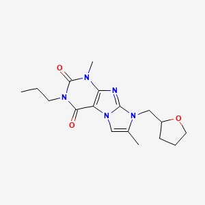 molecular formula C17H23N5O3 B2868844 4,7-二甲基-6-(氧杂环-2-基甲基)-2-丙基嘌呤[7,8-a]咪唑-1,3-二酮 CAS No. 876673-57-3