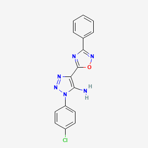 molecular formula C16H11ClN6O B2868847 1-(4-chlorophenyl)-4-(3-phenyl-1,2,4-oxadiazol-5-yl)-1H-1,2,3-triazol-5-amine CAS No. 892759-92-1