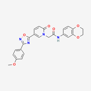 molecular formula C24H20N4O6 B2868850 N-(2,3-dihydrobenzo[b][1,4]dioxin-6-yl)-2-(5-(3-(4-methoxyphenyl)-1,2,4-oxadiazol-5-yl)-2-oxopyridin-1(2H)-yl)acetamide CAS No. 1112313-61-7