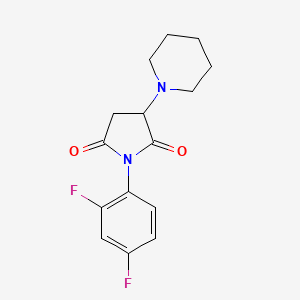 molecular formula C15H16F2N2O2 B2868854 1-(2,4-difluorophenyl)-3-piperidinodihydro-1H-pyrrole-2,5-dione CAS No. 306730-21-2