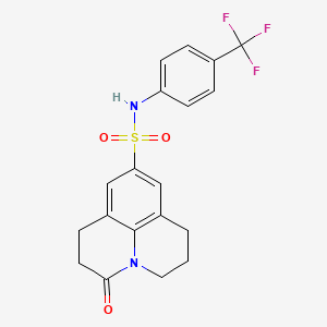 molecular formula C19H17F3N2O3S B2868855 3-oxo-N-(4-(trifluoromethyl)phenyl)-1,2,3,5,6,7-hexahydropyrido[3,2,1-ij]quinoline-9-sulfonamide CAS No. 898423-46-6