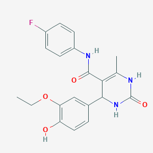 molecular formula C20H20FN3O4 B2868857 4-(3-乙氧基-4-羟基苯基)-N-(4-氟苯基)-6-甲基-2-氧代-1,2,3,4-四氢嘧啶-5-甲酰胺 CAS No. 537679-22-4