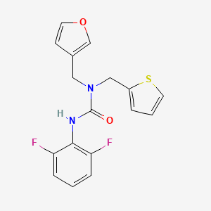 molecular formula C17H14F2N2O2S B2868861 3-(2,6-Difluorophenyl)-1-(furan-3-ylmethyl)-1-(thiophen-2-ylmethyl)urea CAS No. 1448076-82-1