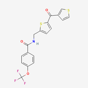 molecular formula C18H12F3NO3S2 B2868863 N-((5-(噻吩-3-羰基)噻吩-2-基)甲基)-4-(三氟甲氧基)苯甲酰胺 CAS No. 1796970-57-4