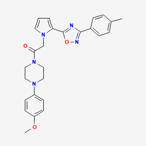 molecular formula C26H27N5O3 B2868864 1-[4-(4-methoxyphenyl)piperazin-1-yl]-2-{2-[3-(4-methylphenyl)-1,2,4-oxadiazol-5-yl]-1H-pyrrol-1-yl}ethanone CAS No. 1260995-65-0
