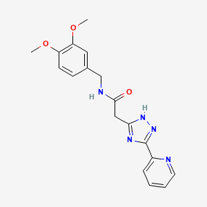 molecular formula C18H19N5O3 B2868866 N-(3,4-dimethoxybenzyl)-2-(3-pyridin-2-yl-1H-1,2,4-triazol-5-yl)acetamide CAS No. 1326826-75-8