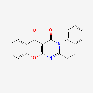 molecular formula C20H16N2O3 B2868868 3-Phenyl-2-propan-2-yl[1]benzopyrano[2,3-d]pyrimidine-4,5-dione CAS No. 896847-05-5