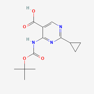 2-Cyclopropyl-4-[(2-methylpropan-2-yl)oxycarbonylamino]pyrimidine-5-carboxylic acid