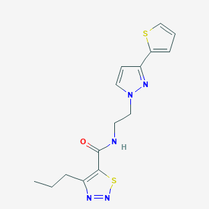 molecular formula C15H17N5OS2 B2868878 4-丙基-N-(2-(3-(噻吩-2-基)-1H-吡唑-1-基)乙基)-1,2,3-噻二唑-5-甲酰胺 CAS No. 1448061-22-0