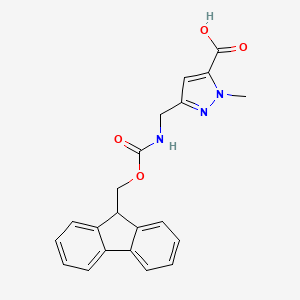 molecular formula C21H19N3O4 B2868881 3-[({[(9H-芴-9-基)甲氧羰基}氨基)甲基]-1-甲基-1H-吡唑-5-羧酸 CAS No. 2137821-77-1