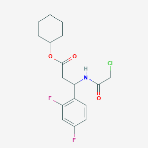 molecular formula C17H20ClF2NO3 B2868883 Cyclohexyl 3-[(2-chloroacetyl)amino]-3-(2,4-difluorophenyl)propanoate CAS No. 2249426-02-4