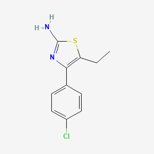 molecular formula C11H11ClN2S B2868886 4-(4-Chlorophenyl)-5-ethyl-1,3-thiazol-2-amine CAS No. 313533-99-2