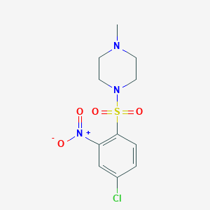 molecular formula C11H14ClN3O4S B2868889 4-氯-1-((4-甲基哌嗪基)磺酰基)-2-硝基苯 CAS No. 1023807-69-3